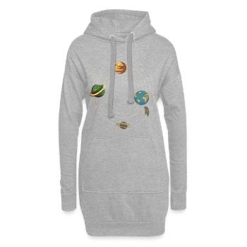 Planeten - Hoodie-Kleid - Grau meliert - Vorne