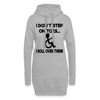 Ich stehe nicht auf Zehenspitzen, ich drehe mich im Rollstuhl um* - Hoodie-Kleid - Grau meliert - Vorne
