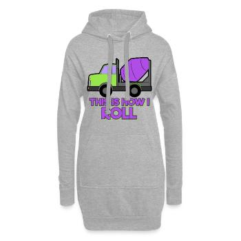 Bagger Baustelle Bauarbeiter Bau Rollen I Geschenk - Hoodie-Kleid - Grau meliert - Vorne