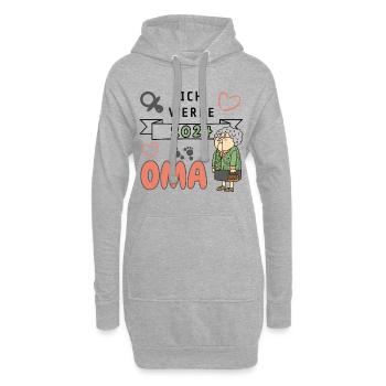 Ich werde 2024 Oma - Hoodie-Kleid - Grau meliert - Vorne