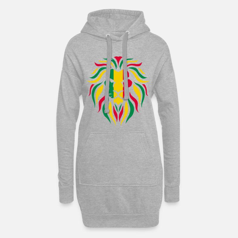 Reggae Rasta Löwe - Hoodie-Kleid - Grau meliert