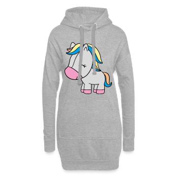 kleines Einhorn - Hoodie-Kleid - Grau meliert - Vorne