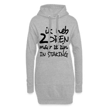 Ich habe 2 Ohren, aber sie streiken * - Hoodie-Kleid - Grau meliert - Vorne