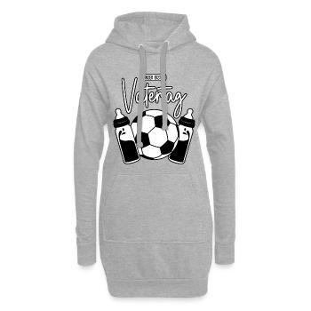 Unser erster Vatertag (Fußball Papa Sohn Baby) - Hoodie-Kleid - Grau meliert - Vorne