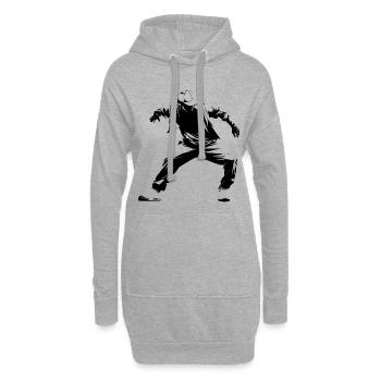 Breakdance Sketch - Hoodie Dress - heather grey - Front