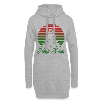 Merry X-mas - Hoodie-Kleid - Grau meliert - Vorne
