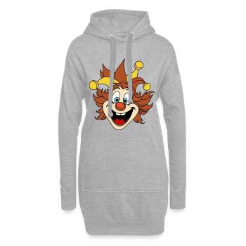 Carnaval Clown Sourire Carnaval Parade Costume - Sweat-shirt à capuche long Femme - gris chiné - Devant