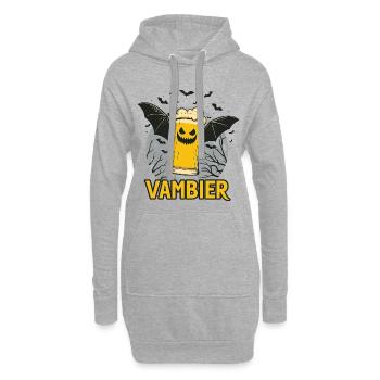 Vambier chauve-souris drôle de dicton - Sweat-shirt à capuche long Femme - gris chiné - Devant