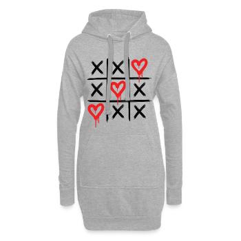 Graffiti Herzen – Dripping Love Street-Art - Hoodie-Kleid - Grau meliert - Vorne