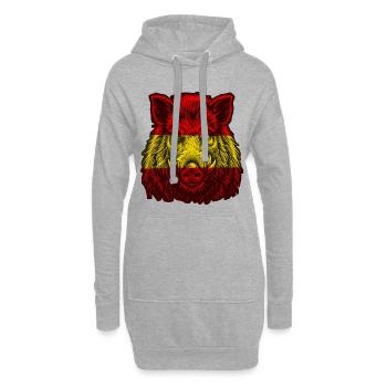 Wildschwein Spanien Flagge Spanisch - Hoodie-Kleid - Grau meliert - Vorne