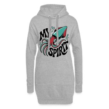 Oktopus Spirit - Hoodie-Kleid - Grau meliert - Vorne