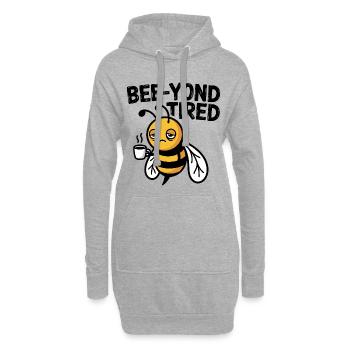 Bee-yond Abeille fatiguée et endormie avec tasse à café - Sweat-shirt à capuche long Femme - gris chiné - Devant