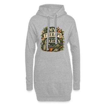 Ma thérapie dans le jardin - Sweat-shirt à capuche long Femme - gris chiné - Devant