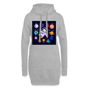 Astronaut Duck – Ente im Weltraum | Lustiges Space - Hoodie-Kleid - Grau meliert - Vorne