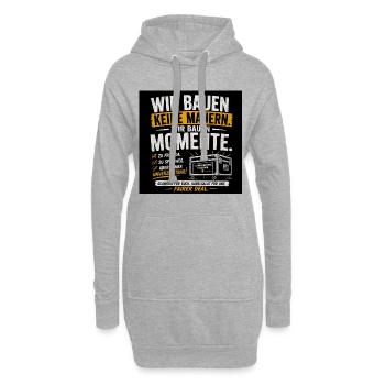 Wir bauen Momente – Veranstaltungs Technik - Hoodie-Kleid - Grau meliert - Vorne