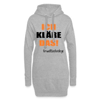 Umwelttechnologe Abwasser - Hoodie-Kleid - Grau meliert - Vorne