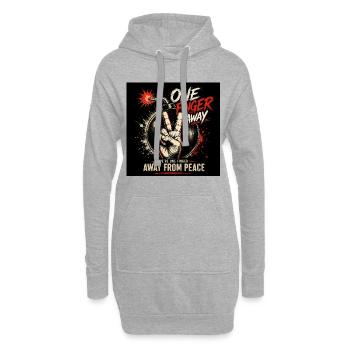 À un doigt de la paix - Sweat-shirt à capuche long Femme - gris chiné - Devant