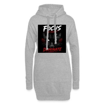 Concentre-toi, sois silencieux, domine Panthère - Sweat-shirt à capuche long Femme - gris chiné - Devant