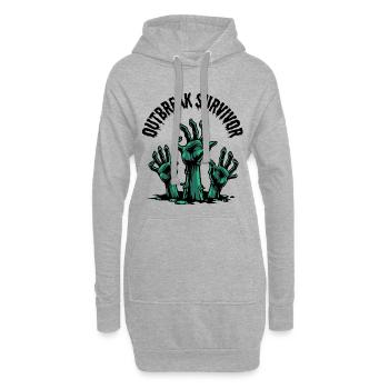 Outbreak Survivor Zombie Hands Horror Gift - Hoodie Dress - heather grey - Front