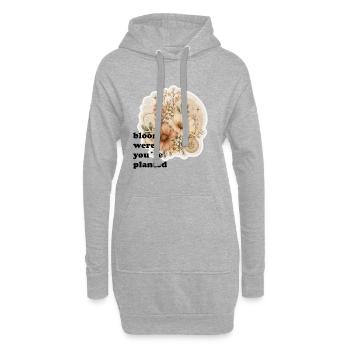 Blumenzeit Vintage Bouquet - Hoodie-Kleid - Grau meliert - Vorne