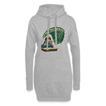 Ich melde mich innerlich – Introvertierter Schüler - Hoodie-Kleid - Grau meliert - Vorne