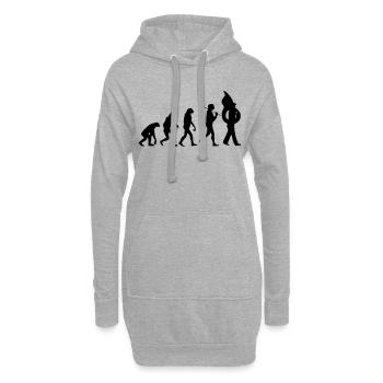 Évolution tuba marching band musique - Sweat-shirt à capuche long Femme - gris chiné - Devant