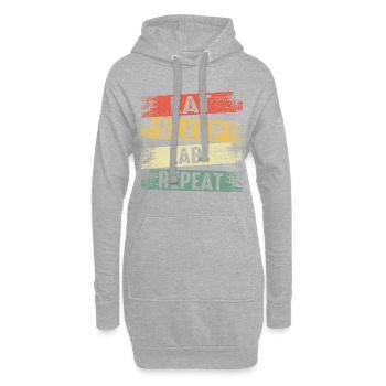 Mangez du sommeil en laboratoire répéter - Sweat-shirt à capuche long Femme - gris chiné - Devant