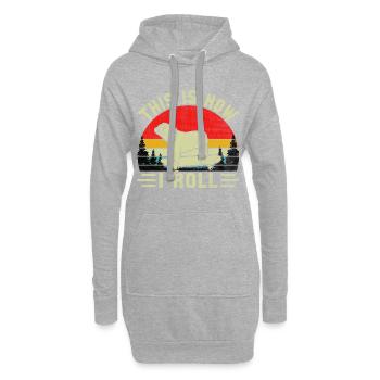 C’est comme ça que je roule bouledogue anglais - Sweat-shirt à capuche long Femme - gris chiné - Devant