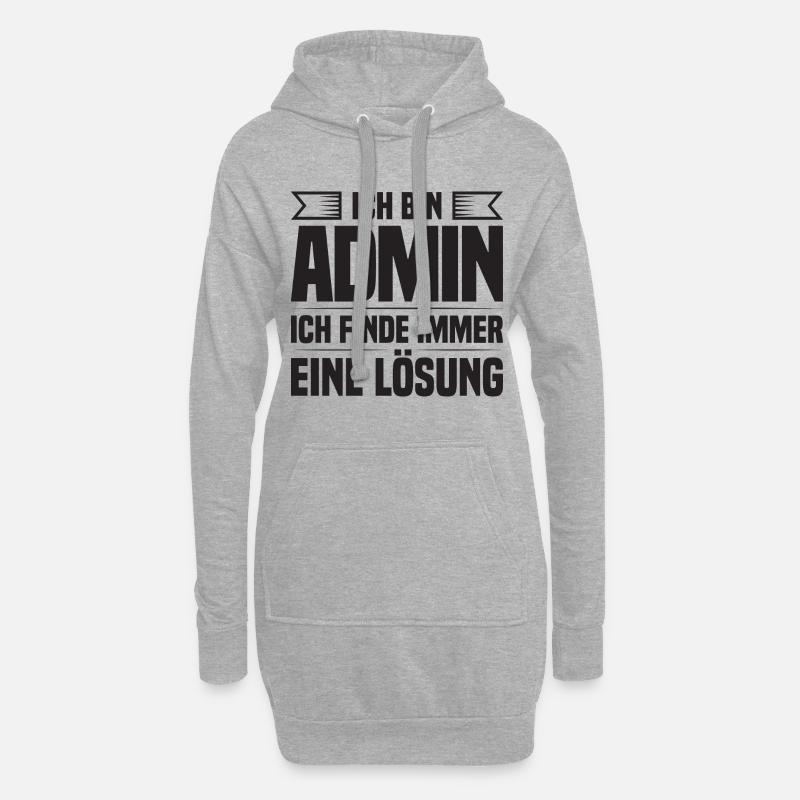 Administrator IT-ler Support Lösung Sysadmin Admin - Hoodie-Kleid - Grau meliert