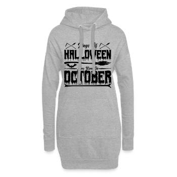 die Könige von Halloween wurden im Oktober geboren0 - Hoodie-Kleid - Grau meliert - Vorne