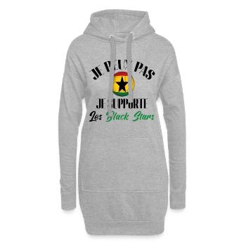 je peux pas je supporte les black stars. GHANA - Sweat-shirt à capuche long Femme - gris chiné - Devant