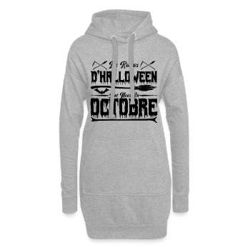 Les reines d’Halloween sont nées en octobre - Sweat-shirt à capuche long Femme - gris chiné - Devant