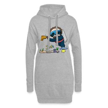 Scuba Diving Faultier Faul Tier Tauchen I Geschenk - Hoodie-Kleid - Grau meliert - Vorne