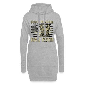 Best Frenchie Dad Ever - Hoodie-Kleid - Grau meliert - Vorne