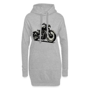 Motorrad Grafik, Vintage - Hoodie-Kleid - Grau meliert - Vorne