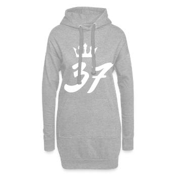 37 Couronne numérique - Sweat-shirt à capuche long Femme - gris chiné - Devant