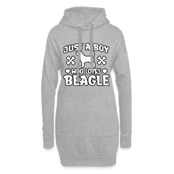 Just a boy who loves beagle - Hoodie-Kleid - Grau meliert - Vorne