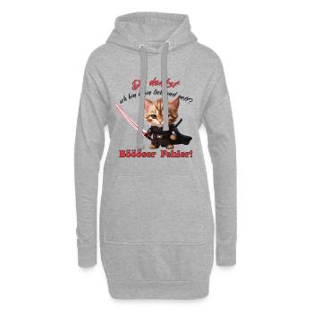 Erreur maléfique Drôle Dire Chat - Sweat-shirt à capuche long Femme - gris chiné - Devant