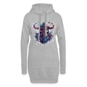 Wikinger Totenkopf - Hoodie-Kleid - Grau meliert - Vorne