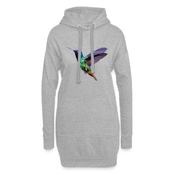 Oiseau polygone - Sweat-shirt à capuche long Femme - gris chiné - Devant