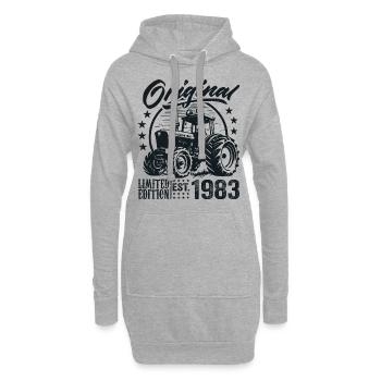 Original 1983 Anniversaire 1983 Fermier Tracteur - Sweat-shirt à capuche long Femme - gris chiné - Devant