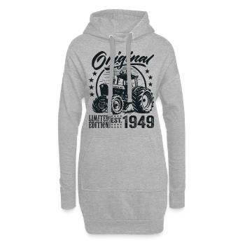 Original 1949 Anniversaire 1949 Fermier Tracteur - Sweat-shirt à capuche long Femme - gris chiné - Devant