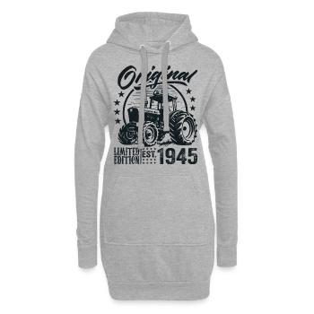 Original 1945 Jubiläum 1945 Farmer Traktor - Hoodie-Kleid - Grau meliert - Vorne