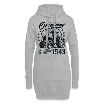 Original 1943 Anniversaire 1943 Fermier Tracteur - Sweat-shirt à capuche long Femme - gris chiné - Devant