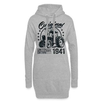 Original 1941 Anniversaire 1941 Fermier Tracteur - Sweat-shirt à capuche long Femme - gris chiné - Devant