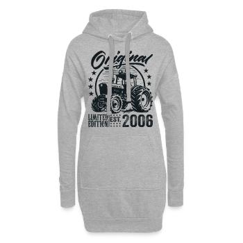 Original 2006 Anniversaire 2006 Fermier Tracteur - Sweat-shirt à capuche long Femme - gris chiné - Devant