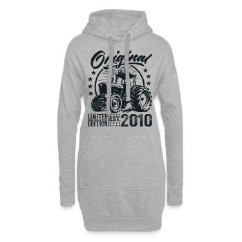Original 2010 Anniversaire 2010 Fermier Tracteur - Sweat-shirt à capuche long Femme - gris chiné - Devant