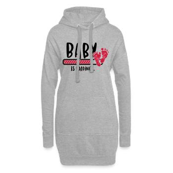 Baby is loading - Baby lädt-Schwangerschaft-Geburt - Hoodie-Kleid - Grau meliert - Vorne