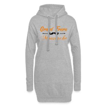 grand frère moustache, Idée cadeau d'élégance. - Sweat-shirt à capuche long Femme - gris chiné - Devant