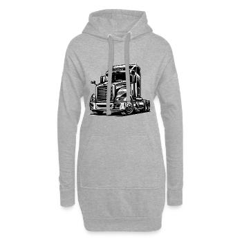 Truck, American Truck - Hoodie-Kleid - Grau meliert - Vorne